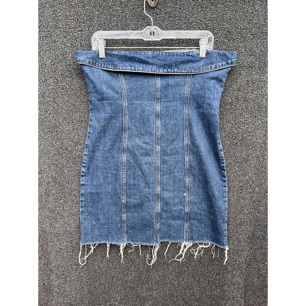 Reformation Marilyn Denim Blue Sleeveless‎ Mini Dress Zip Up Size 10